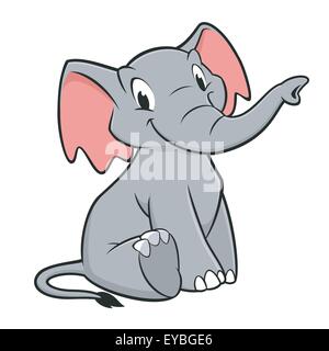 Cartoon Elephant Illustration de Vecteur