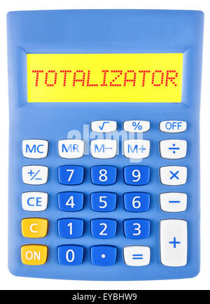 Calculatrice avec TOTALISATOR sur l'affichage sur fond blanc Banque D'Images