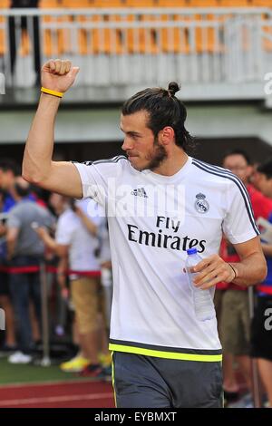 26 juillet 2015 - Guangzhou, Chine - Milieu de terrain du Real Madrid, Gareth Bale lors de la session de formation du Real Madrid au stade de Tianhe à Guangzhou, Chine du Sud. (Crédit Image : © Marcio Machado via Zuma sur le fil) Banque D'Images