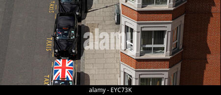 London taxi rank toit union jack Banque D'Images