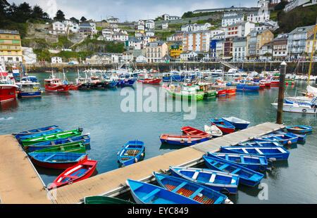 Village de Luarca. Les Asturies, Espagne, Europe. Banque D'Images