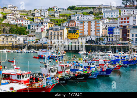 Village de Luarca. Les Asturies, Espagne, Europe. Banque D'Images