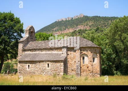 10e siècle église ou Église de Saint-Martin de Pinet, PInet, l'Aveyron, Midi-Pyrénées, France, Europe Banque D'Images