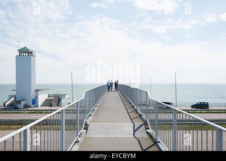 Den Oever, Pays-Bas, monument situé sur l'Afsluitdijk Banque D'Images