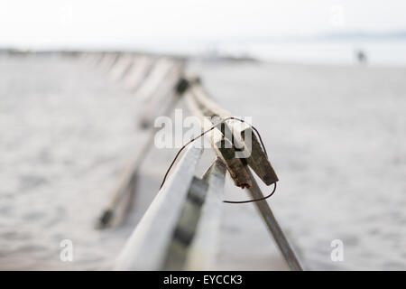 Laboe, Allemagne, Schutzzaeune sur la plage Banque D'Images