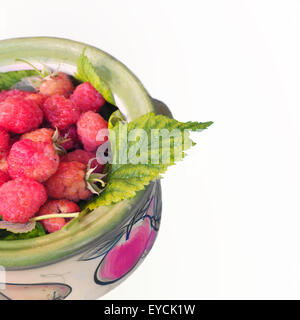 Framboises rouges Banque D'Images