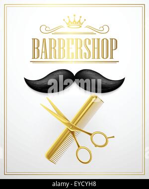 Poster un barbier bienvenue. Vector Illustration Illustration de Vecteur