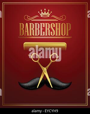 Poster un barbier bienvenue. Vector Illustration Illustration de Vecteur