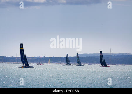 Admirals Cup courses au large de Portsmouth le samedi 25 juillet 2015 les courses de yachts dans le Solent Banque D'Images