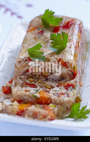 Galantine de lapin aux légumes Banque D'Images