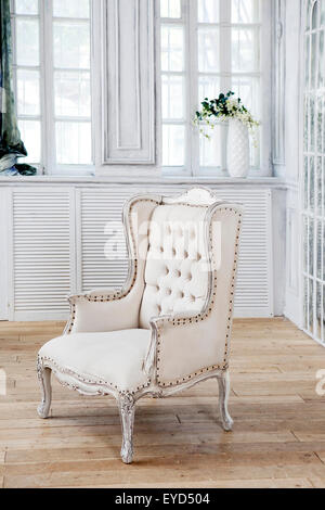 Fauteuil de luxe en blanc inerior Banque D'Images