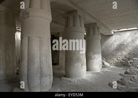 Louxor, Egypte : la tombe de Ramosé (TT55) XVIII° dyn.,de tombes des nobles dans le village de Cheikh Abd el-Gournah. Banque D'Images