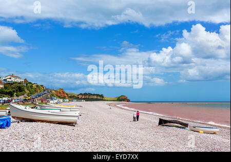 La plage de galets de Budleigh Salterton, Devon, England, UK Banque D'Images