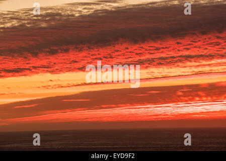 Texture un coucher de soleil sur Big Sur, Californie Banque D'Images