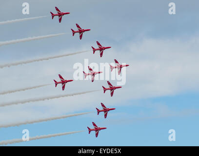 RAF Des flèches rouges Display Team à Sunderland Airshow 2015 Banque D'Images