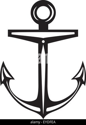 Sea anchor maritime style gravure sur bois debout Illustration de Vecteur