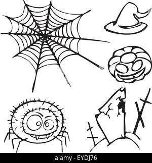 Vector set d'ébauches pour la conception dans le style d'Halloween Illustration de Vecteur