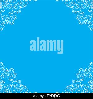 Vector cadre bleu avec bordure dentelle blanche Illustration de Vecteur