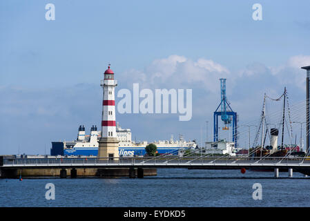 Lighthouse et port à Malmo, Suède Banque D'Images