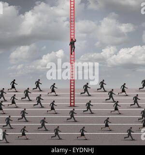 Contre le courant ou tide business concept comme une métaphore de la différence et de trouver des solutions novatrices pour un avantage concurrentiel Banque D'Images