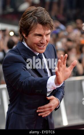 New York, NY, USA. 27 juillet, 2015. Tom Cruise aux arrivées à la mission : IMPOSSIBLE - État voyou Premiere, Duffy Square, New York, NY, le 27 juillet 2015. Credit : Kristin Callahan/Everett Collection/Alamy Live News Banque D'Images