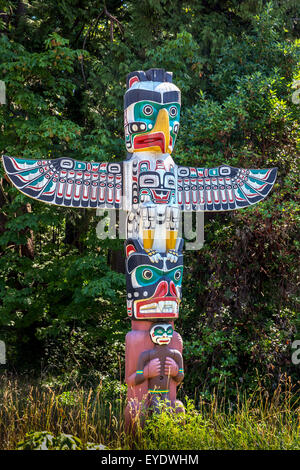 Totem, le parc Stanley, Vancouver, British Columbia, Canada Banque D'Images