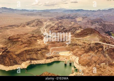 Le Barrage Hoover, prises à partir d'hélicoptères à proximité de Las Vegas 2013 Banque D'Images