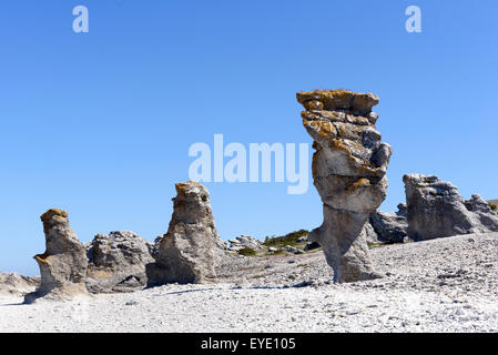 Rauk (falaises) Zone à Langhammars sur Fårö Island près de Gotland, Suède Banque D'Images