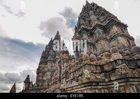 Temple Hindou Prombanan à Yogjakarta complexes en Java, Indonésie Banque D'Images