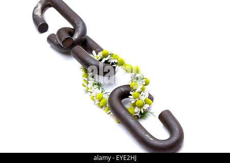 Une chaîne est aussi forte que son maillon le plus un proverbe lien composé de fleurs Banque D'Images