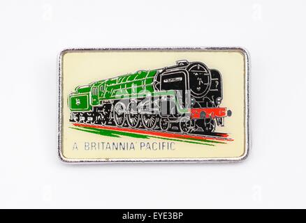 Un train à vapeur britannique émail badge.Britannia Pacific Banque D'Images