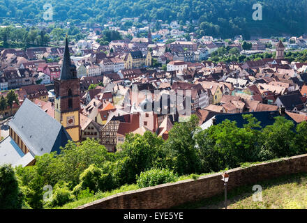 Paysage Urbain, vue du château de Wertheim, Tauberfranken, Bade-Wurtemberg, Allemagne Banque D'Images