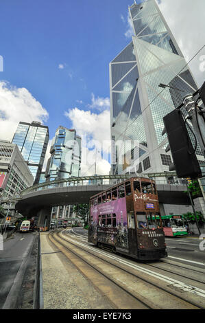 Banque de Hong Kong Skysraper avec ciel bleu, Chine Banque D'Images