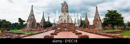 Vieux temple Wat Chai watthanaram en ancienne Ayuttaya,Thailand Banque D'Images