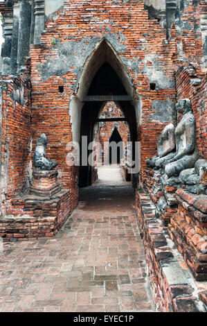 Vieux temple Wat Chai watthanaram en ancienne Ayuttaya,Thailand Banque D'Images