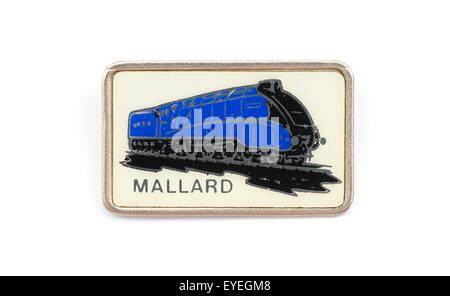 Un train à vapeur britannique émail badge.LNER Classe A4 4468 Mallard Banque D'Images