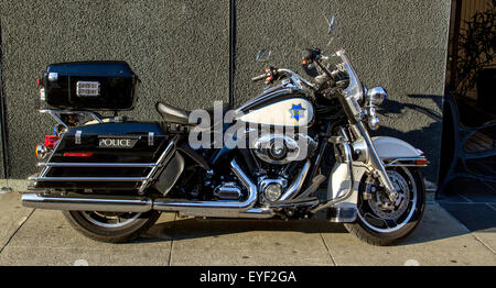 La Police de San Francisco Harley- Davidson garée sur Vallejo Chinatown St , San Francisco , Californie , USA Banque D'Images