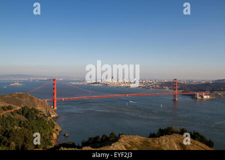 Le pont suspendu du Golden Gate depuis les Marin Headlands, San Francisco, Californie, États-Unis Banque D'Images