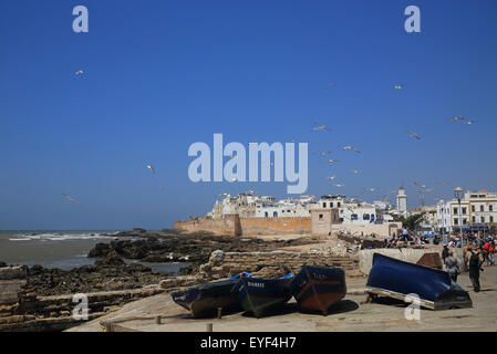 La belle ville côtière fortifiée sur l'Atlantique, Essaouira, au Maroc, Afrique du Nord Banque D'Images