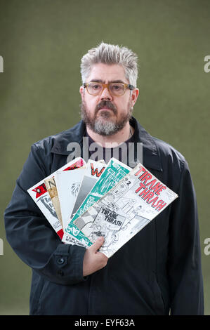 Anglais humoriste, acteur, poète et caricaturiste performance,Phill Jupitus, à l'Edinburgh International Book Festival Banque D'Images