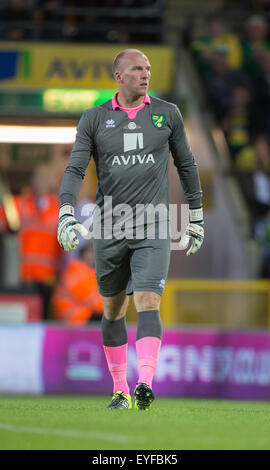 Norwich, Royaume-Uni. 28 juillet, 2015. Pré saison Friendly entre Norwich City et West Ham United. La ville de Norwich John Ruddy. Credit : Action Plus Sport/Alamy Live News Banque D'Images