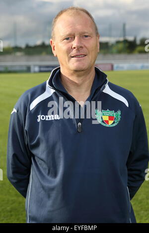 Nantwich, Cheshire, Royaume-Uni. 28 juillet, 2015. Nantwich Town dvd photos - Geoff Beach Kit, Man. Credit : SJN/Alamy Live News Banque D'Images