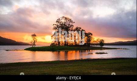 Lake Tinaroo Dam au lever du soleil. Atherton Tableland, Far North Queensland Banque D'Images