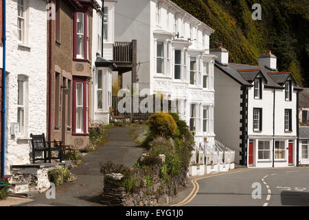 Royaume-uni, Pays de Galles, Gwynedd, Aberdovey, Penhelig, propriétés en bord de mer Banque D'Images