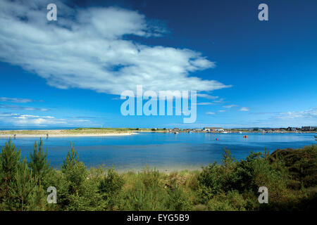 La rivière Findhorn, l'EE et de la Baie de Findhorn, forêt de Culbin Moray Banque D'Images