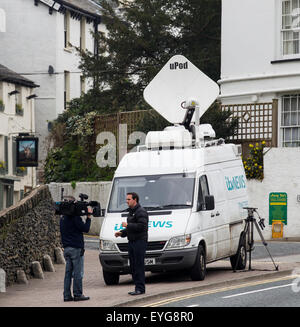 Frontière ITV News live broadcast broadcasting Banque D'Images