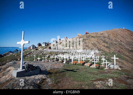 Le Danemark, le Groenland, le cimetière traditionnel ; Upernarvik Banque D'Images