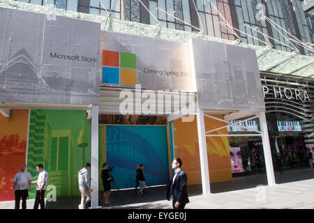 Sydney, Australie. 29 juillet, 2015. Microsoft est l'ouverture d'un flagship sur Pitt Street au coeur de Sydney, le cité de détail. Modèle : crédit10/Alamy Live News Banque D'Images