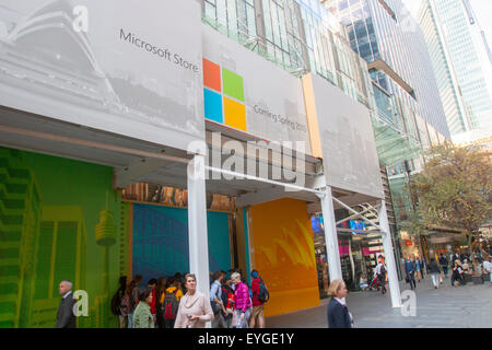 Sydney, Australie. 29 juillet, 2015. Microsoft est l'ouverture d'un flagship sur Pitt Street au coeur de Sydney, le cité de détail. Modèle : crédit10/Alamy Live News Banque D'Images