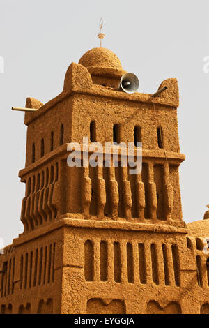 Au Niger, le Centre du Niger, Tahoa, région de brique de boue ; mosquée traditionnelle Village Yaama Banque D'Images